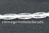 CNC65 6*16mm faceted rice grade A natural white crystal beads