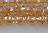 CNC652 15.5 inches 8mm faceted round plated natural white crystal beads