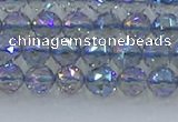 CNC657 15.5 inches 6mm faceted round plated natural white crystal beads