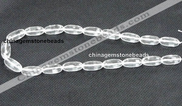 CNC66 10*20mm faceted rice grade A natural white crystal beads