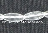 CNC67 8*20mm faceted rice grade A natural white crystal beads