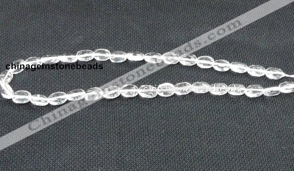 CNC69 15 inches 8*16mm oval grade A natural white crystal beads