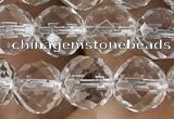 CNC703 15.5 inches 8mm faceted round white crystal beads