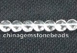 CNC71 15 inches 8mm faceted coin grade A natural white crystal beads