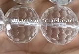 CNC718 15.5 inches 18mm faceted round white crystal beads