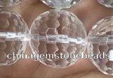 CNC719 15.5 inches 20mm faceted round white crystal beads