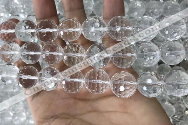 CNC719 15.5 inches 20mm faceted round white crystal beads