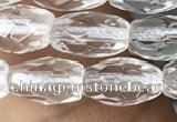 CNC721 15.5 inches 5*8mm faceted rice white crystal beads