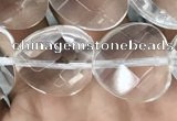 CNC738 15.5 inches 14*14mm faceted heart white crystal beads