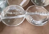 CNC748 15.5 inches 16mm faceted coin white crystal beads