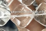 CNC756 15.5 inches 14*14mm faceted diamond white crystal beads