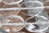 CNC763 15.5 inches 10*14mm faceted oval white crystal beads