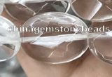 CNC766 15.5 inches 15*20mm faceted oval white crystal beads