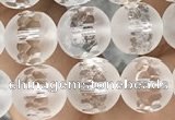 CNC851 15.5 inches 8mm faceted round white crystal beads