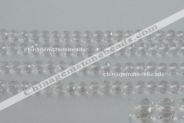 CNC88 15.5 inches 6mm faceted round natural white crystal beads