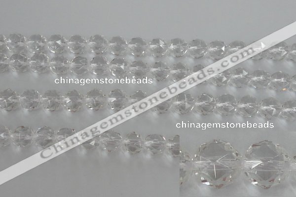 CNC89 15.5 inches 8mm faceted round natural white crystal beads