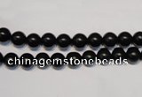 CNE01 15.5 inches 4mm round black stone needle beads wholesale