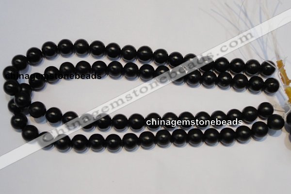 CNE01 15.5 inches 4mm round black stone needle beads wholesale