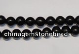 CNE02 15.5 inches 6mm round black stone needle beads wholesale