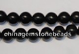 CNE04 15.5 inches 10mm round black stone needle beads wholesale