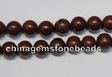 CNE09 15.5 inches 8mm round red stone needle beads wholesale