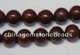 CNE12 15.5 inches 14mm round red stone needle beads wholesale