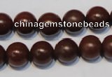 CNE14 15.5 inches 16mm round red stone needle beads wholesale