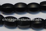 CNE16 15.5 inches 12*16mm drum black stone needle beads wholesale