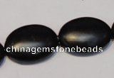 CNE18 15.5 inches 18*25mm oval black stone needle beads wholesale