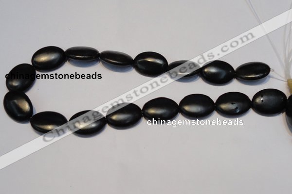 CNE18 15.5 inches 18*25mm oval black stone needle beads wholesale