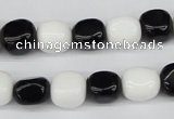 CNG02 15.5 inches 9*12mm nuggets black & white agate beads