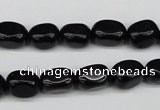 CNG03 15.5 inches 9*12mm nuggets black agate gemstone beads