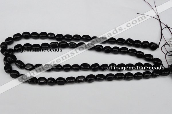 CNG03 15.5 inches 9*12mm nuggets black agate gemstone beads