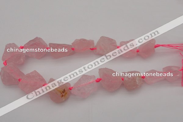 CNG1000 15.5 inches 15*25mm - 25*30mm nuggets rose quartz beads