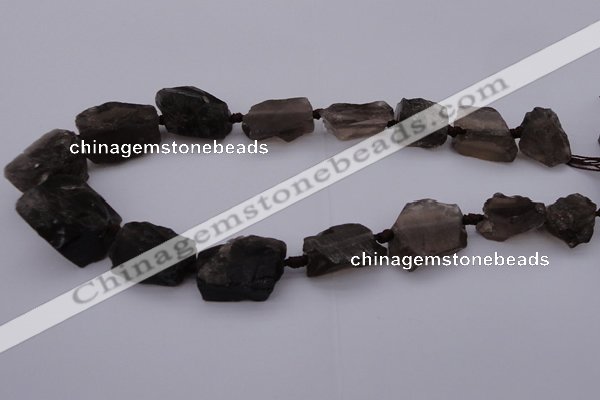 CNG1004 15.5 inches 15*25mm - 25*30mm nuggets smoky quartz beads