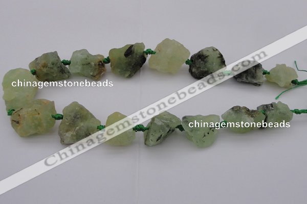 CNG1009 15.5 inches 15*25mm - 25*30mm nuggets green rutilated quartz beads