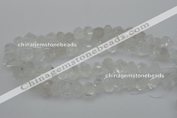 CNG1021 15.5 inches 10*14mm - 15*20mm faceted nuggets white crystal beads