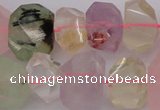 CNG1023 10*14mm - 15*20mm faceted nuggets multicolor quartz beads