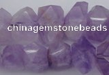 CNG1024 10*14mm - 15*20mm faceted nuggets lavender amethyst beads