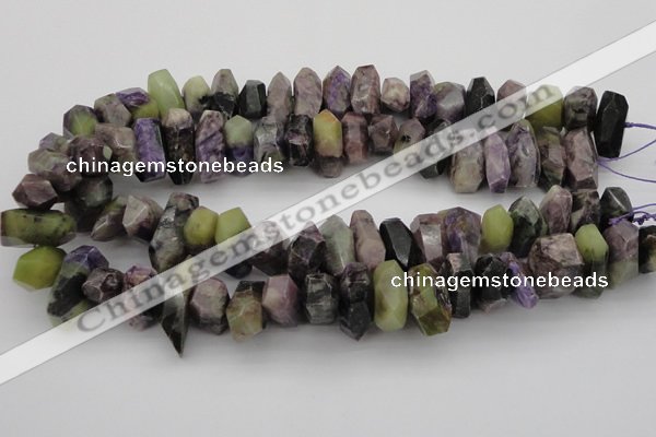 CNG1029 15.5 inches 10*14mm - 15*20mm faceted nuggets charoite beads