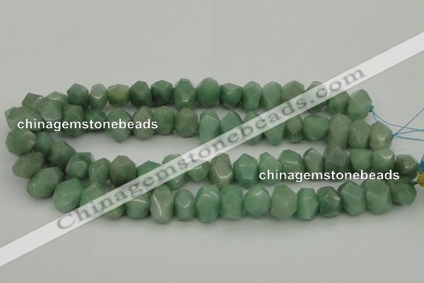 CNG1030 10*14mm - 13*18mm faceted nuggets green aventurine beads