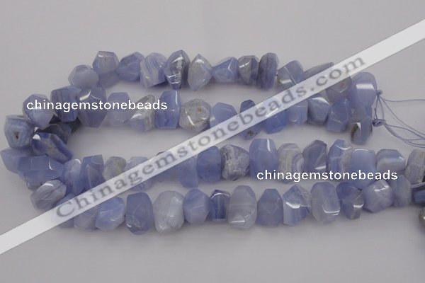 CNG1037 12*16mm - 15*20mm faceted nuggets blue lace agate beads