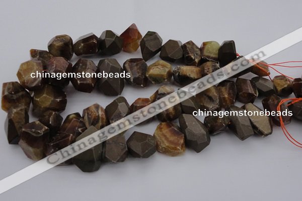 CNG1038 13*18mm - 18*25mm faceted nuggets ammonite fossil beads