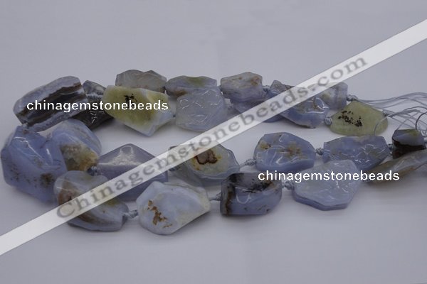 CNG1042 15.5 inches 15*20mm - 30*40mm nuggets blue lace agate beads