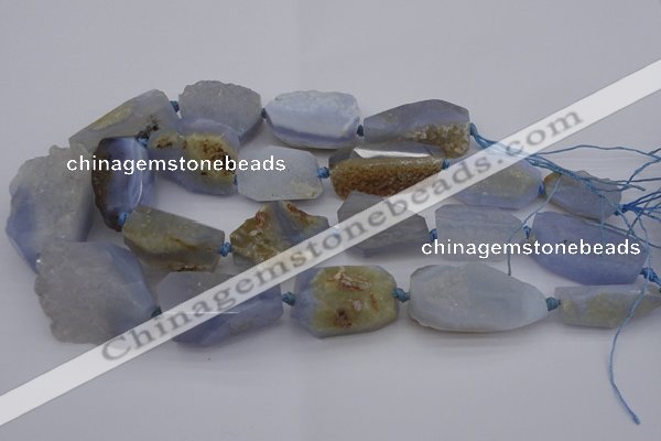 CNG1043 15.5 inches 18*25mm - 30*40mm nuggets blue lace agate beads