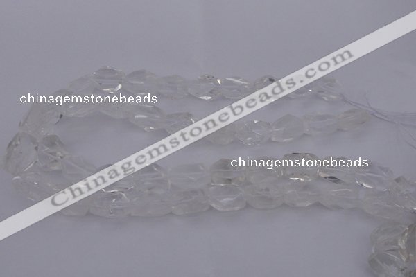 CNG1055 15.5 inches 12*16mm - 15*20mm faceted nuggets white crystal beads