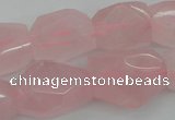 CNG1056 15.5 inches 12*16mm - 15*20mm faceted nuggets rose quartz beads