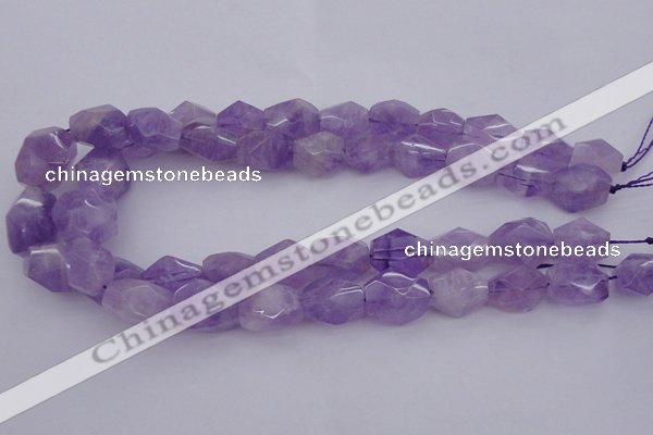 CNG1058 12*16mm - 15*20mm faceted nuggets lavender amethyst beads