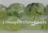 CNG1059 12*16mm - 15*20mm faceted nuggets green rutilated quartz beads