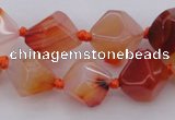 CNG1065 15.5 inches 12*16mm - 15*20mm faceted bicone red agate beads